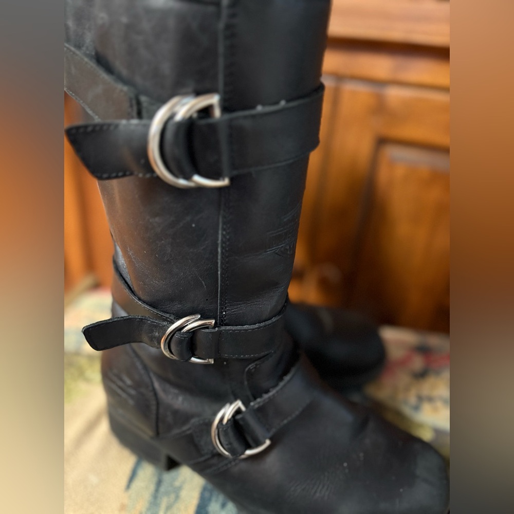 Harley-Davidson Black Leather Buckle Boots Size 10 - Picture 11 of 11